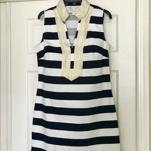 ⚓️Sail to Sable Navy and White Striped Dress